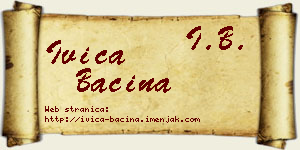 Ivica Baćina vizit kartica